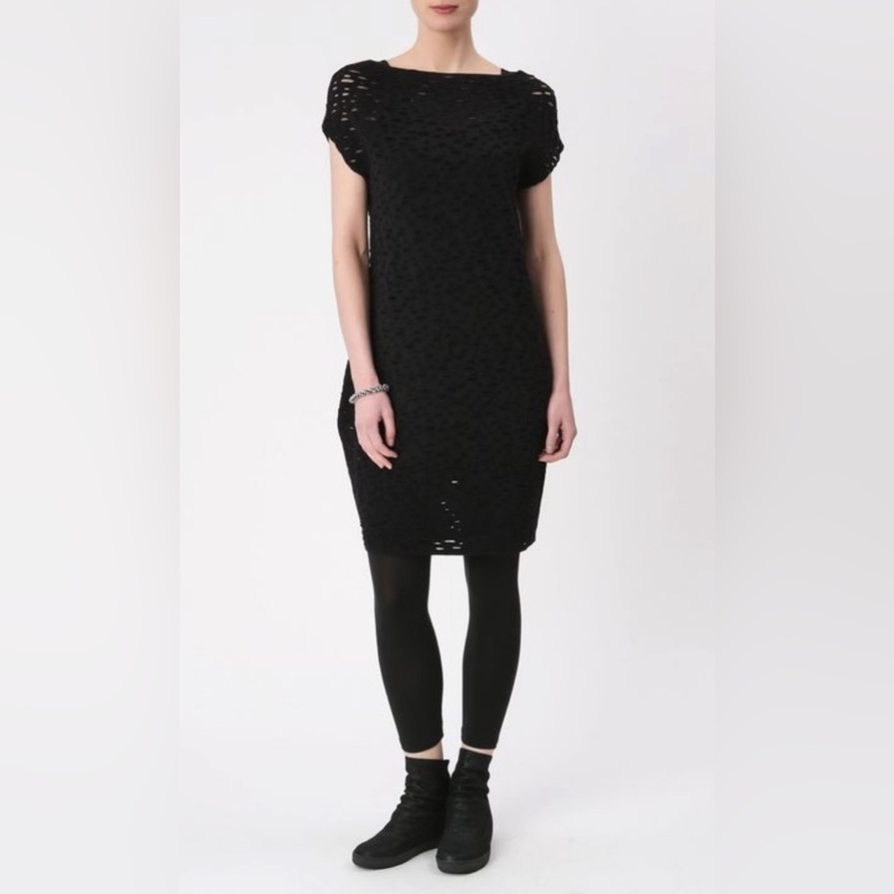 Sarah Pacini Black Slash Effect Dress